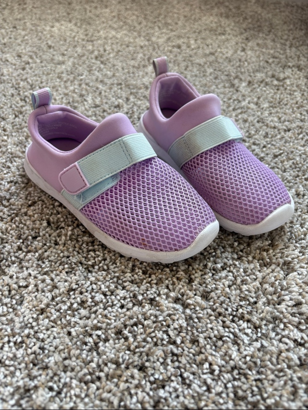 Cat & Jack Lilac Mesh Slip-On Sneakers with Mint Strap